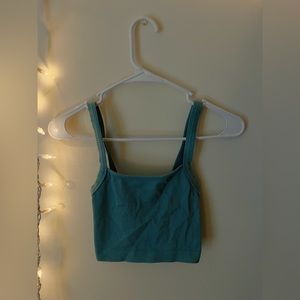 Light Blue Cropped Tank Top.